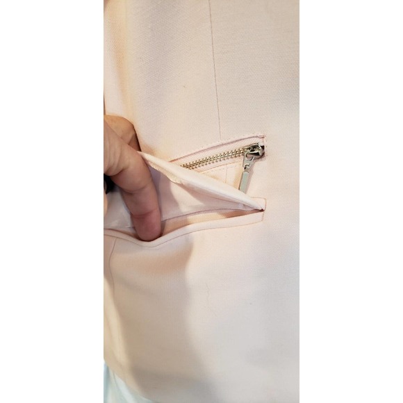 Light Pink Blazer Suit Jacket Black Under Collar Flap & Zip pockets 16 NY & Co - Picture 6 of 12